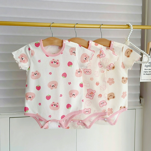 Хлопковое детское тонкое боди, летняя детская пижама для новорожденных