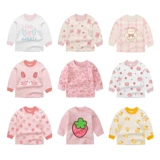 Удерживающий тепло детский лонгслив для девочек, хлопковое нижнее белье, термобелье, осенний, 0-5 лет