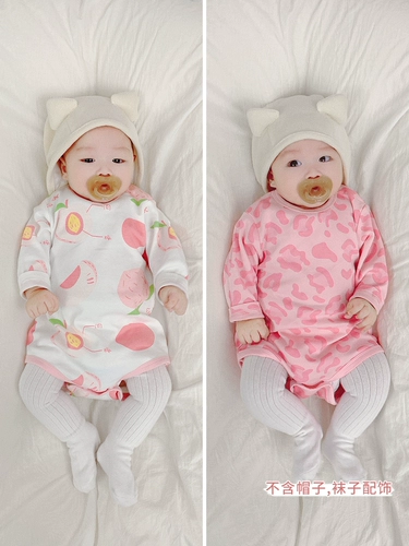 Хлопковый детский лонгслив для новорожденных, детская пижама для ползания, 0-5 лет, осенний