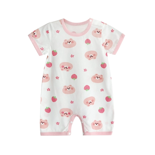 Летнее детское боди для девочек для новорожденных, хлопковая пижама, тонкая летняя одежда, короткий рукав, 0-2 лет