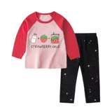 Детский лонгслив для девочек, леггинсы, детское хлопковое нижнее белье, осенний комплект, в западном стиле, в корейском стиле