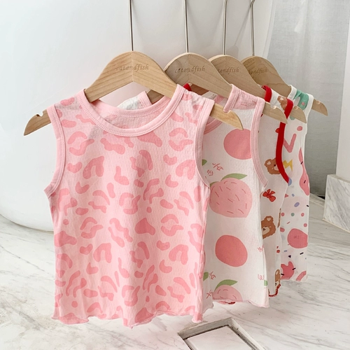 Детская хлопковая летняя тонкая базовая майка топ, эффект подтяжки, 3 лет