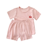 Детские хлопковые летние нарукавники, летний комплект, детская тонкая футболка с коротким рукавом, шорты, в западном стиле, короткий рукав, 0-5 лет