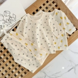 Детский летний комплект для мальчиков, хлопковый тонкий лонгслив, пижама, комбинезон