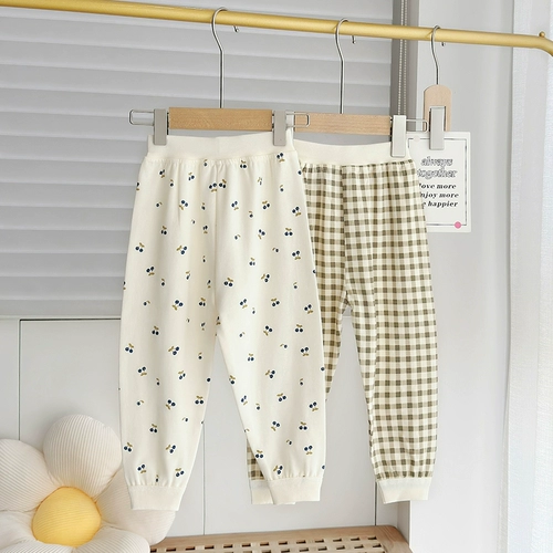 Детское осеннее термобелье, хлопковые детские осенние штаны