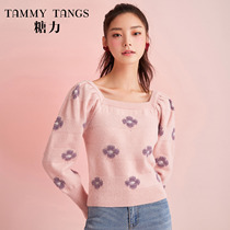 (Shopping mall same model) sugar power winter New sweet jacquard collar knitwear women short base sweater top
