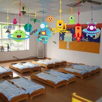 Hanging classroom hanging decoration kindergarten universe hanging corridor space space science and technology creative decoration aerial objects