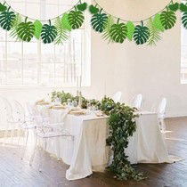 Decorative opening classroom ring Chuang kindergarten air material pastoral wind forest non-woven leaves flag hanging hanging ornaments