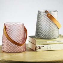 Nordic light luxury European vase soft garden flower vase flower container flower belt hand glass bottle ornaments