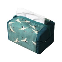 Chuanze cloth art paper bag antique Chinese painting tissue box collection cotton and linen tissue cover hand-drawn paper box