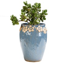 Fleshy flowerpot clearance old pile coarse pottery creative cute large medium and small size plain roast special pastoral multi-meat simple ceramics