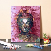 Digital oil painting diy living room Tate Buddha characters hand-filled Buddha statue filled with Chinese oil painting acrylic painting