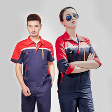 Спецодежда 汽修工作服套装男夏季4s店汽车美容定制厂服劳保短袖机修耐磨薄款