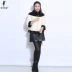 Purple Emperor Shaw Womens 2019 New Stand Cổ áo Lông chồn Toàn bộ Mẹ chồn Áo khoác ngắn SD1011 - Faux Fur dạ ép lông cừu Faux Fur