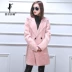 Z Di Sha 澜 của phụ nữ 2017 phù hợp với cổ áo cừu cắt coat hai mặt lông dài áo MYP71126T áo dạ lông cừu nữ đẹp Faux Fur