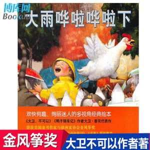 【金风筝奖】大雨哗啦哗啦下精装绘本 大卫·香农继 大卫不可以作者儿童读物0- 3-4-5-6岁儿童图画书绘本低幼儿小孩幼儿园启蒙亲子