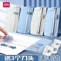 Deli paper cutter small paper cutter paper cutter office paper cutter paper cutter manual portable plastic paper cutter artifact photo cutter mini guillotine knife manual