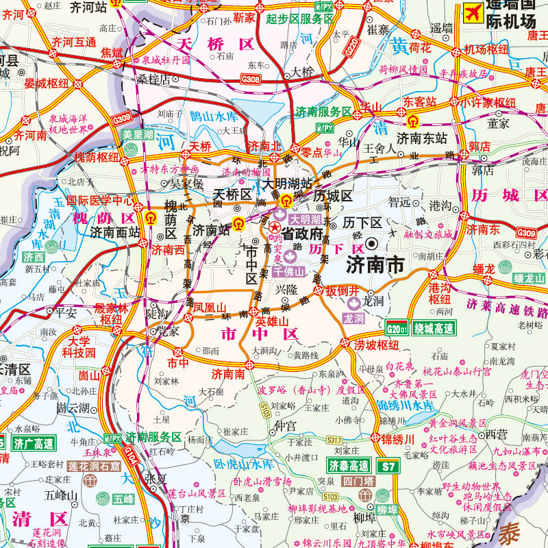 2025版济南CITY城市地图：公交线路、街道详图、轨道交通全攻略！-旅游-淘宝百科网