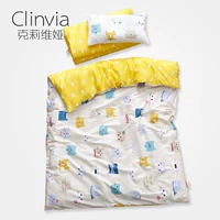 Mẫu giáo chăn bông ba mảnh trẻ em quilt bé ngủ cotton phiên bản AB giường với lõi sáu mảnh mùa đông 	bộ chăn ga gối cho bé sơ sinh	