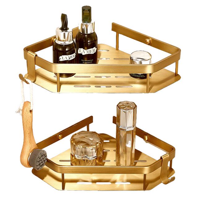 No punching bathroom toilet rack toilet hand washing basin wall triangle storage bracket bath wall hanging