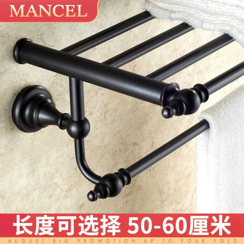 BLACK TOWEL RACK FREE OF PUNCH AMERICAN BATH TOWELS RACK FULL COPPER BATHROOM HARDWARE BATHROOM PENDANT MAKEUP ROOM SHELVING SHELF