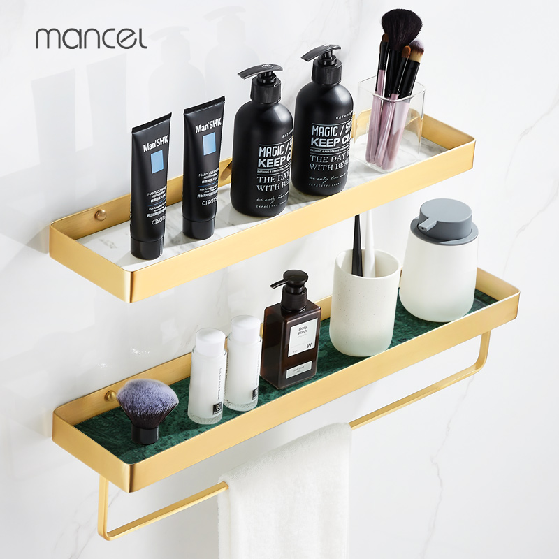 Punch-free bathroom shelf toilet washstand mirror supplies bathroom wall-mounted light luxury partition storage rack