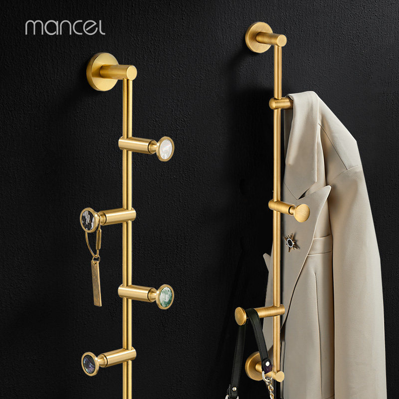 Light Extravagant Brass Cloakclothes Rack Hung Hanger Wall Wall-mounted Golden Creative Clothes Hooks Free of perforated bedrooms Bedroom Hanging Hook