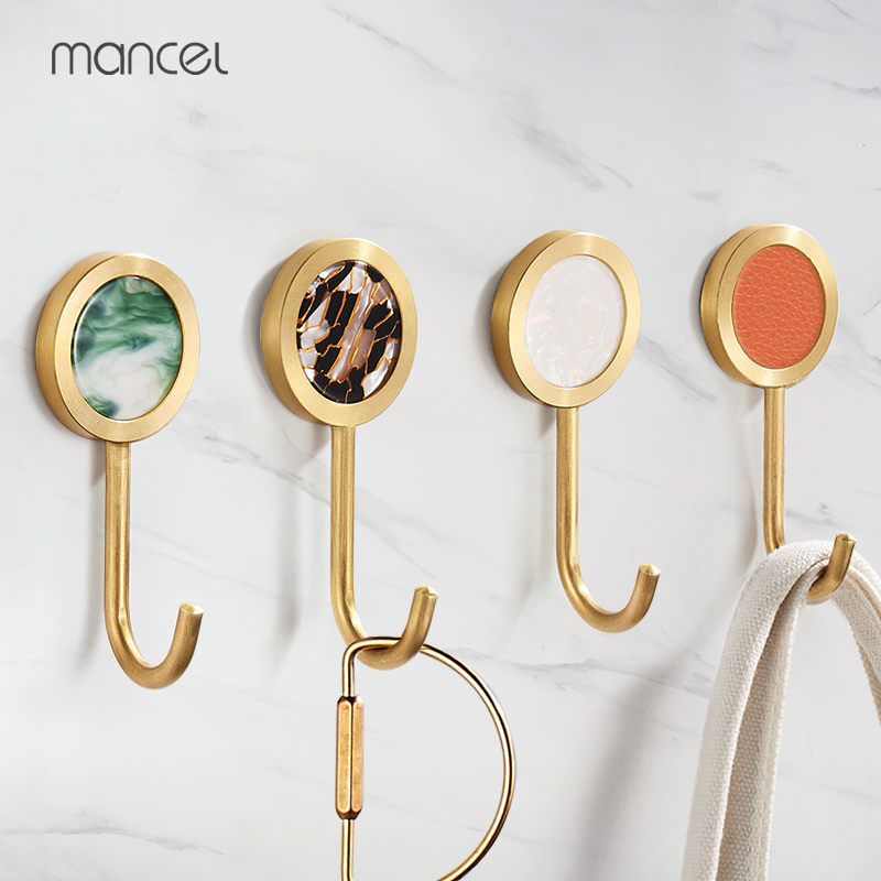 Free Punching Light Lavish Rear Hanging Clothes Hook Clothes Hooks Wall-mounted Wall Genguan Bathroom Towels Hook Single Cloak Hook