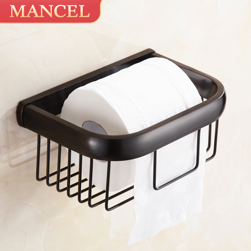 American toilet paper shelf Powder room tissue box Black toilet toilet paper box Copper tissue holder Toilet paper box