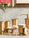 American all-copper bathroom toiletries set, drain toothbrush cup holder, mouthwash cup, press hand sanitizer bottle storage