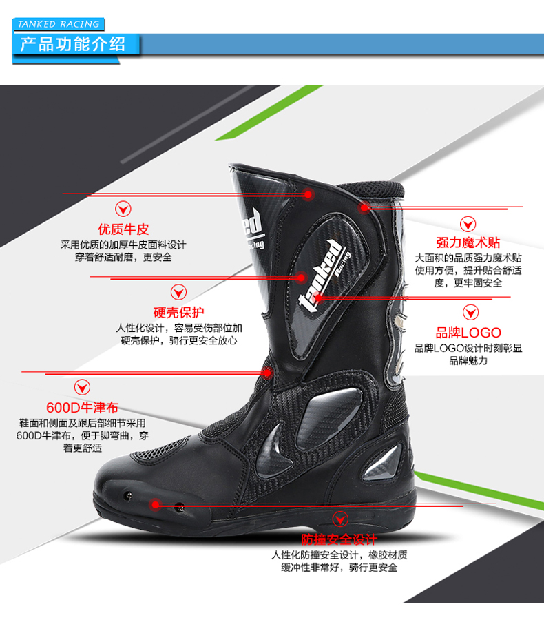 Chaussures moto TANKED RACING T05009 - Ref 1390227 Image 12