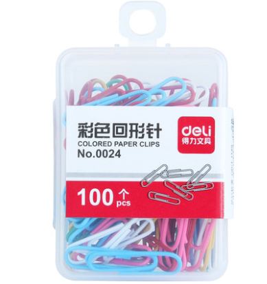Deli 0024 Color Paper Needle 3# Paper Needle U-shaped Paper Needle Sorting 100 29mm Paper Needles