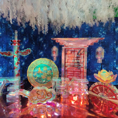 Национальный день украшения торговых торговых центров DP Point Internet Celebrity Artement Artancement Fantasy красочная красота фестиваль витрина творческие украшения