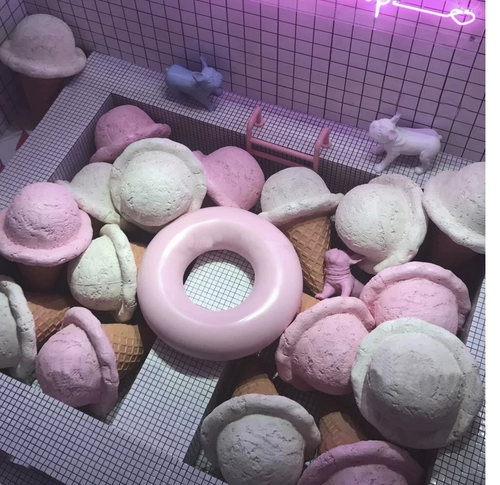 Мороженое 11 лет магазин 19 цветов мороженое эскимо мороженое макарон летнее украшение витрины торговый центр окно dp точка сцена атмосфера макет реквизит