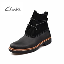 Clarks Qi Le mens shoes Trace Dusk autumn and winter leather retro British style stitching low-heeled short boots