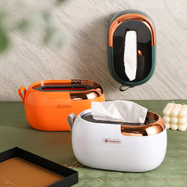 Tissue box paper creative design ins wind paper box living room luxury high-grade napkin storage wall hanging type