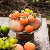 Household fruit plate living room tea table glass fruit basket candy snack plate advanced creative transparent fruit bowl net red