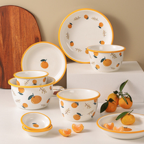 Korean rice bowl home personality creative special good-looking dish plate ceramic dish soup bowl tableware 6 inch noodle bowl