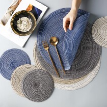 Nordic cotton rope round table heat pad Handmade non-slip pot pad Plate dish pad Coaster Western mat