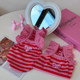 ກະເປົ໋າແມວ Barbie Pink Sweetheart Striped Flying Sleeve Pet Vest Cute Embroidered Stretch Cat and Puppy Clothes