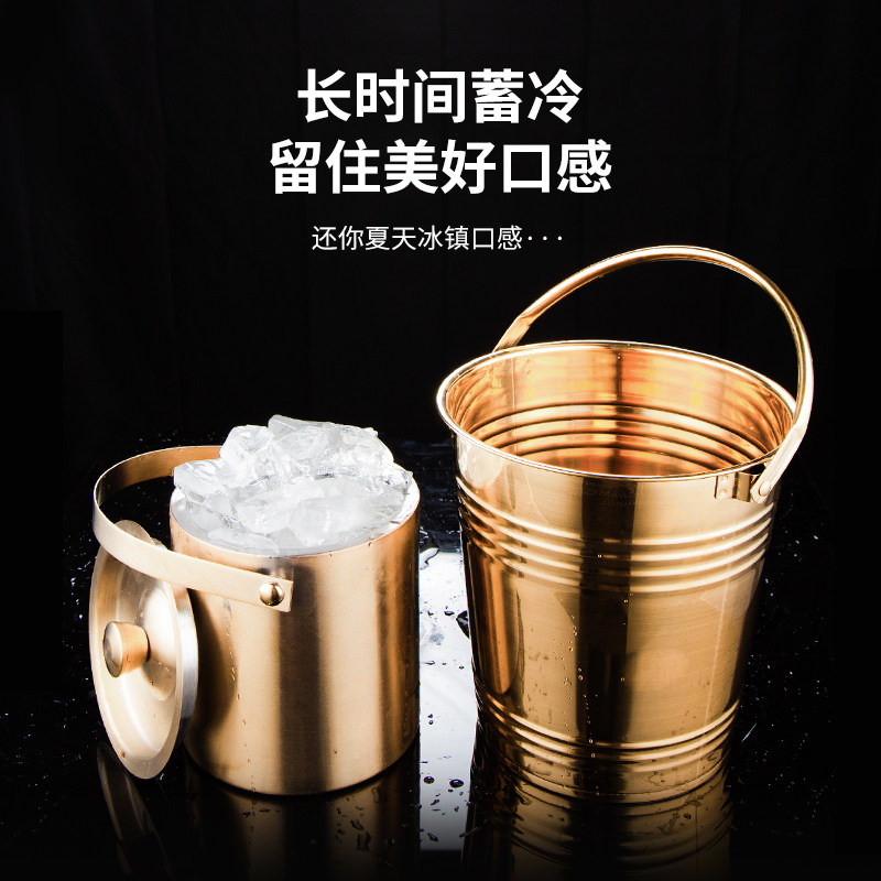 商用双层不锈钢香槟盆冰桶:酒吧必备神器,解锁夏日清凉新体验!-冰桶-淘宝百科网