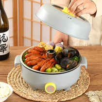 Stainless steel steamer seafood steam pot home sauna pan de-sugar steamed rice steamed fish buns fried cooking pot