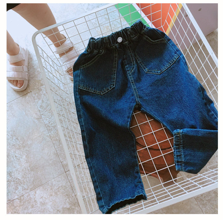 Trẻ em vừa và nhỏ 2018 thoải mái cho bé quần jeans nam và nữ xuân hè mới cho bé quần lửng màu rắn quần sooc bò trẻ em