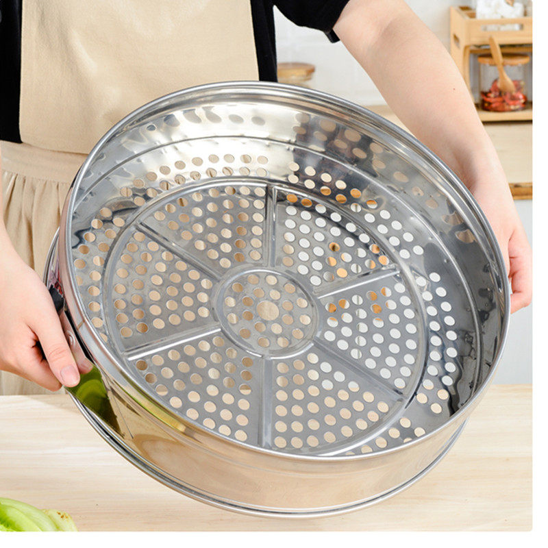 Steaming grid 30-70cm thickened stainless steel steaming rack steamer drawer water-proof steaming sheet large steamer wok grate steaming plate