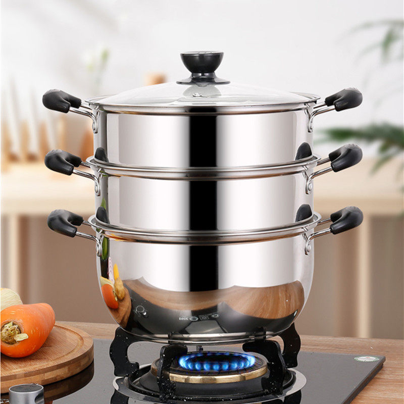 Stainless steam cage small steam cooker special steam cooker three layers thickened 3 layer double 2 layer steam pack