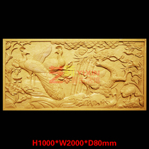Factory direct sales artificial sandstone relief background wall peacock flower and bird picture screen entrance FRP sculpture customization