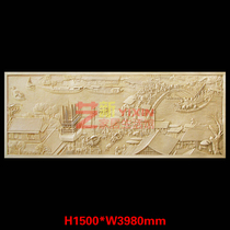 Factory direct sales Qingming Shanghe Map artificial sandstone relief hotel background wall villa exterior wall decoration engraving customization