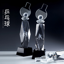 Table tennis trophy Crystal custom creative custom Medal staff sports competition champion souvenir