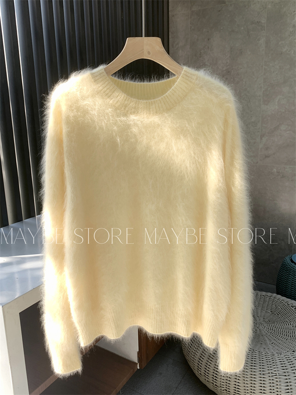 12-Gauge Island-Style 3D Seamless One-Piece Cashmere Sweater for Women, 100% Cashmere Brushed Knit Pullover Sweater for Women, New Winter Style