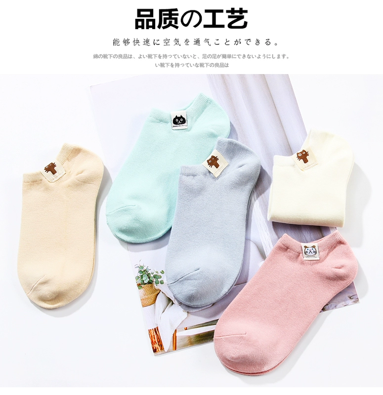 Vớ nam cực vớ cotton dễ thương vớ cotton nông miệng thấp để giúp vớ Hàn Quốc vớ nữ mùa vô hình vớ cô gái vớ - Bít tất nữ